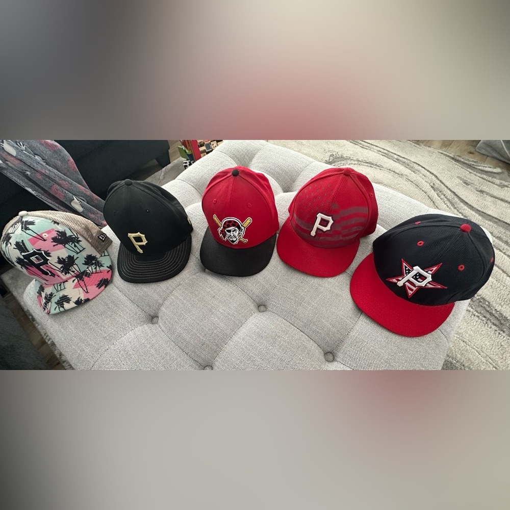 Lot of 5 New Era Pittsburgh Pirates Baseball Cap Collection